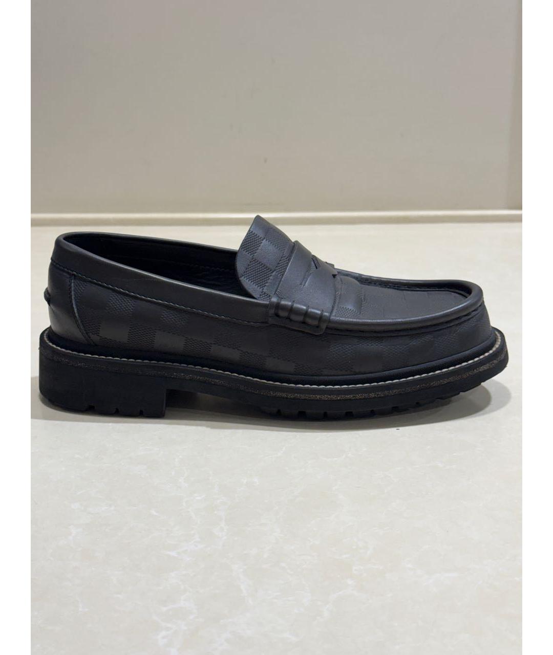 LOUIS VUITTON Черные кожаные лоферы, фото 9