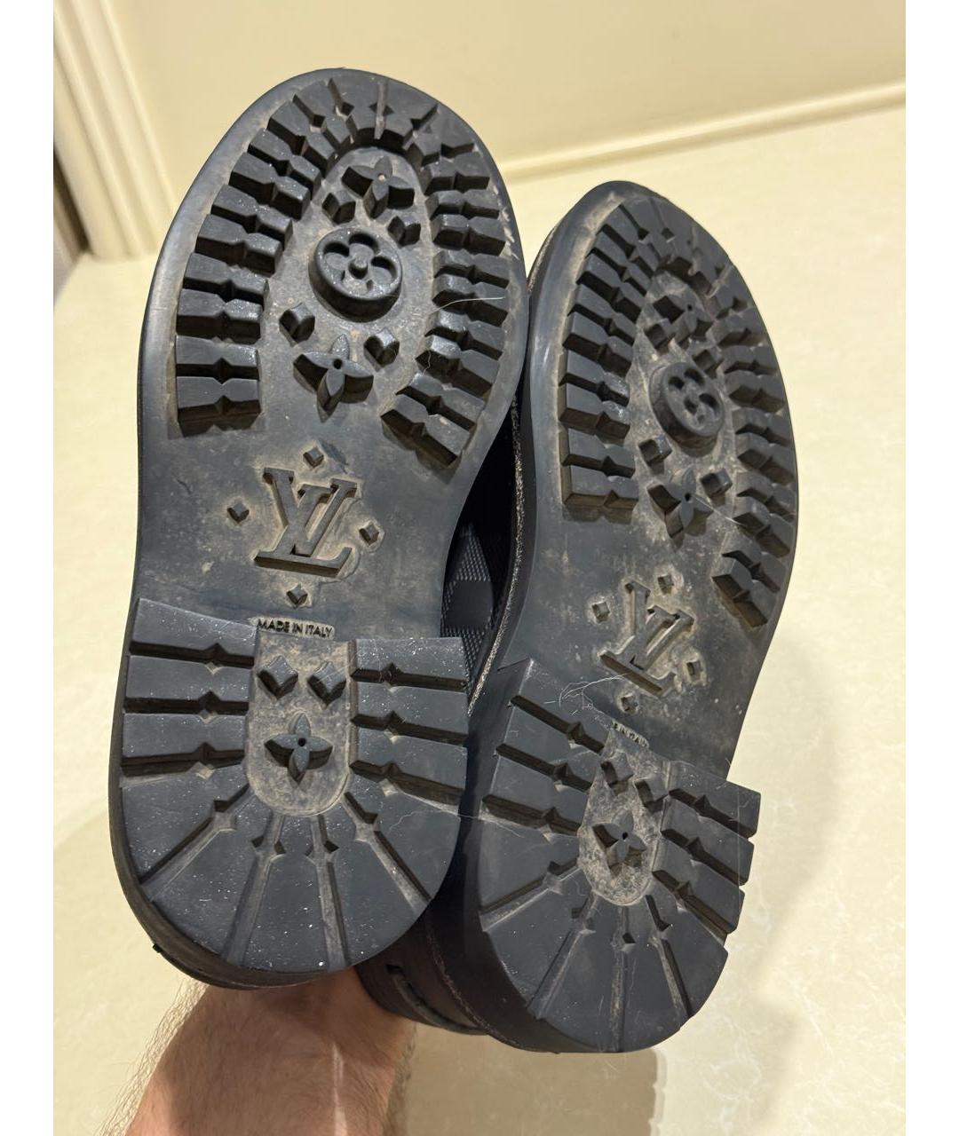 LOUIS VUITTON Черные кожаные лоферы, фото 5