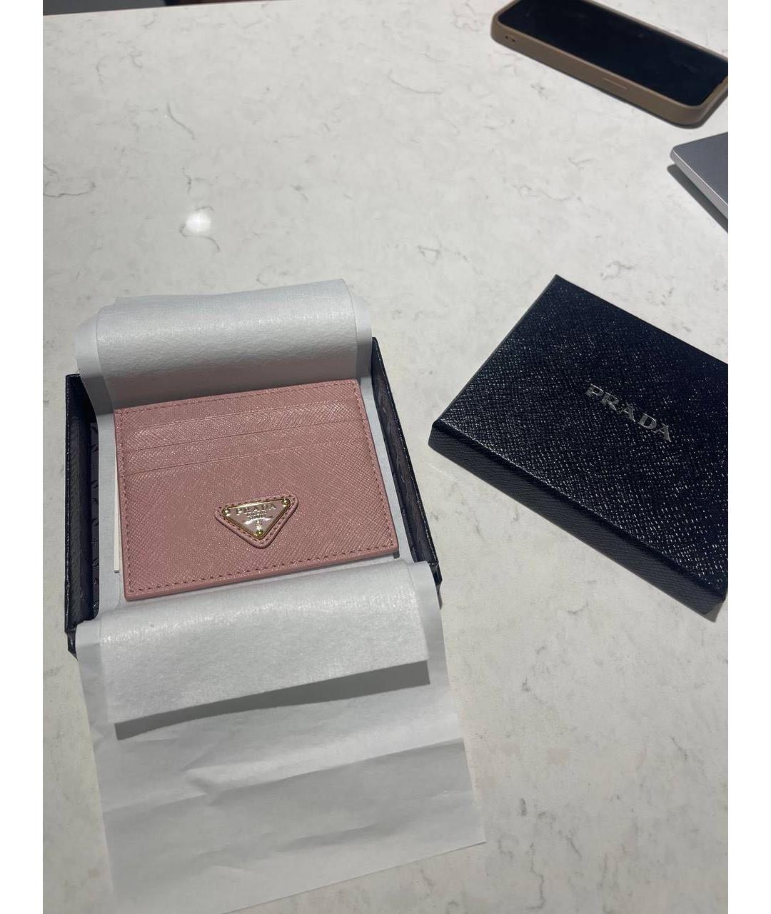 PRADA Розовый кожаный кардхолдер, фото 2