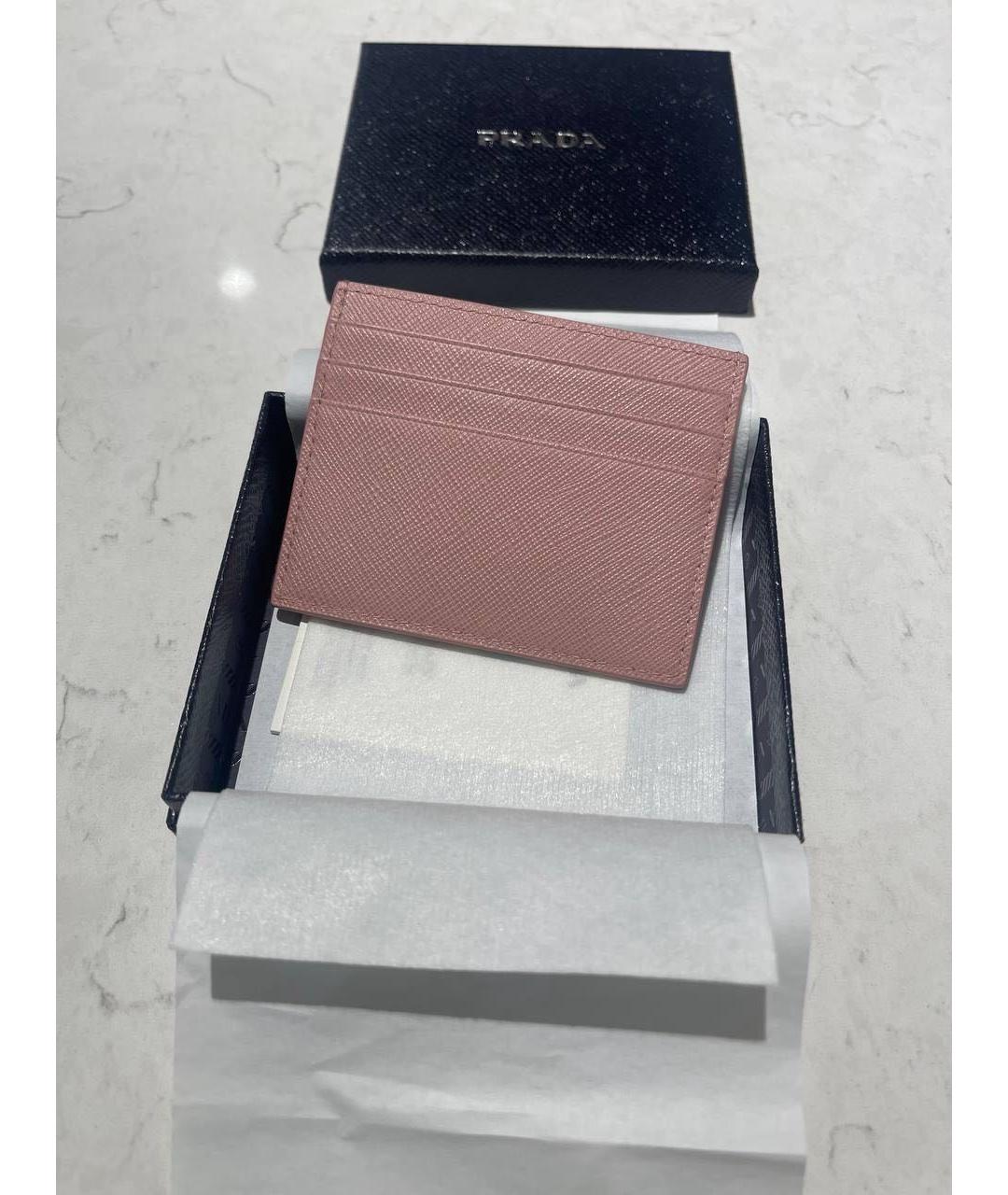 PRADA Розовый кожаный кардхолдер, фото 3
