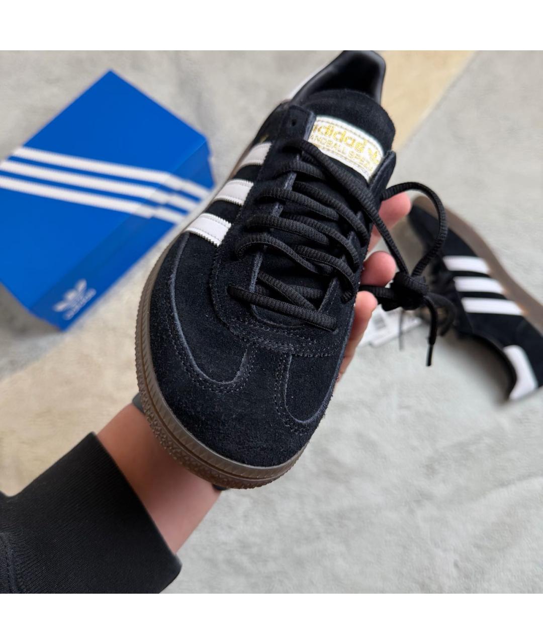 ADIDAS Черные замшевые низкие кроссовки / кеды, фото 7