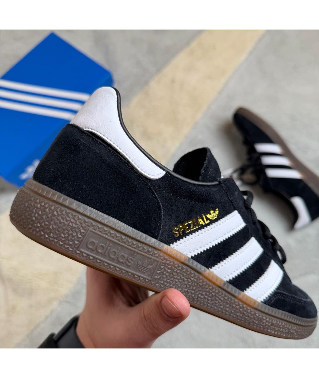 ADIDAS Черные замшевые низкие кроссовки / кеды, фото 4