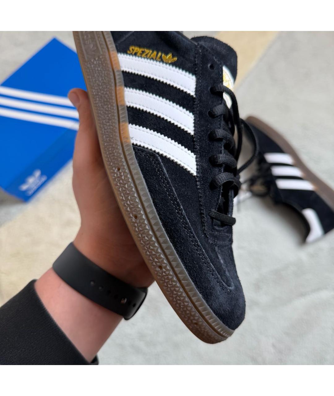 ADIDAS Черные замшевые низкие кроссовки / кеды, фото 6