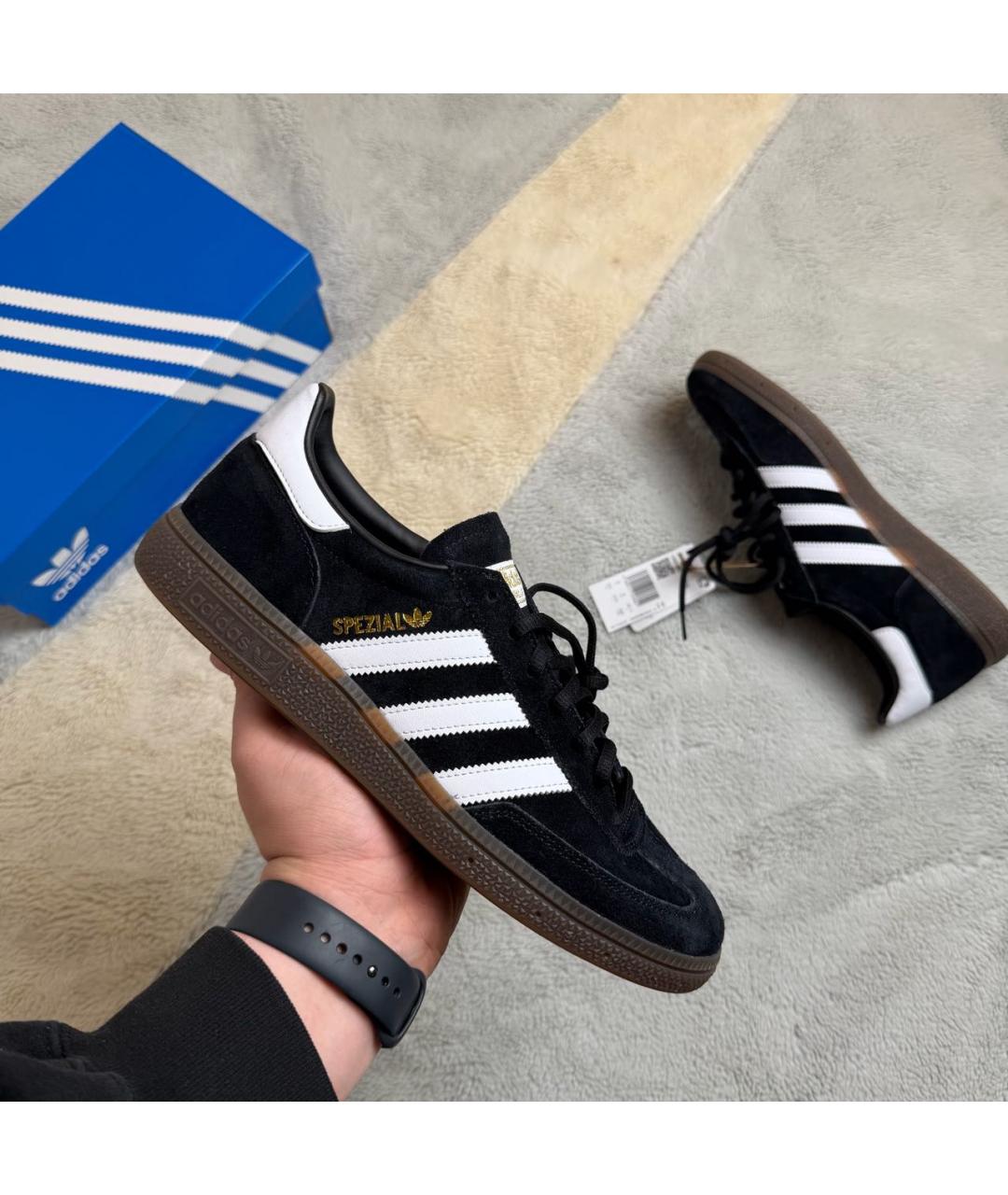 ADIDAS Черные замшевые низкие кроссовки / кеды, фото 2