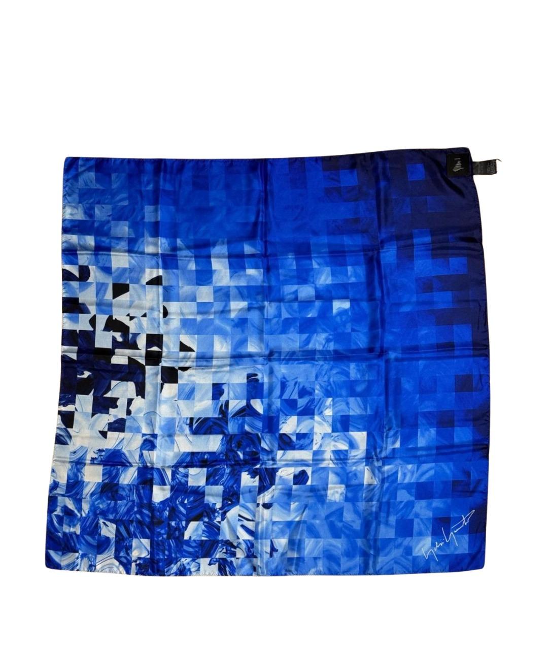 YOHJI YAMAMOTO Синий шелковый платок, фото 1