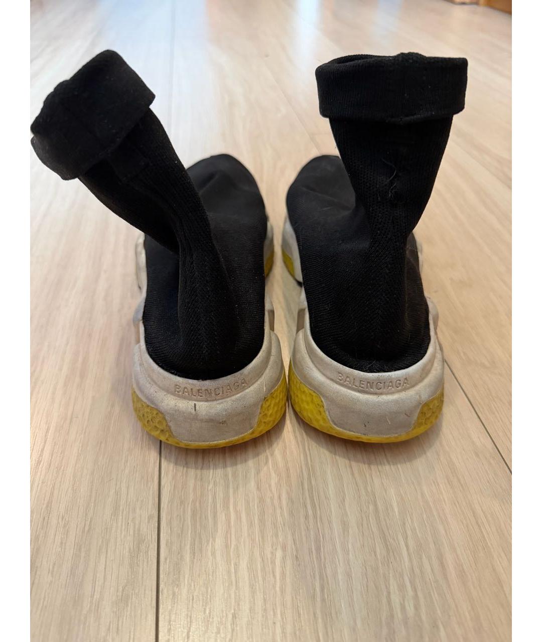 BALENCIAGA Черные текстильные высокие кроссовки / кеды, фото 4