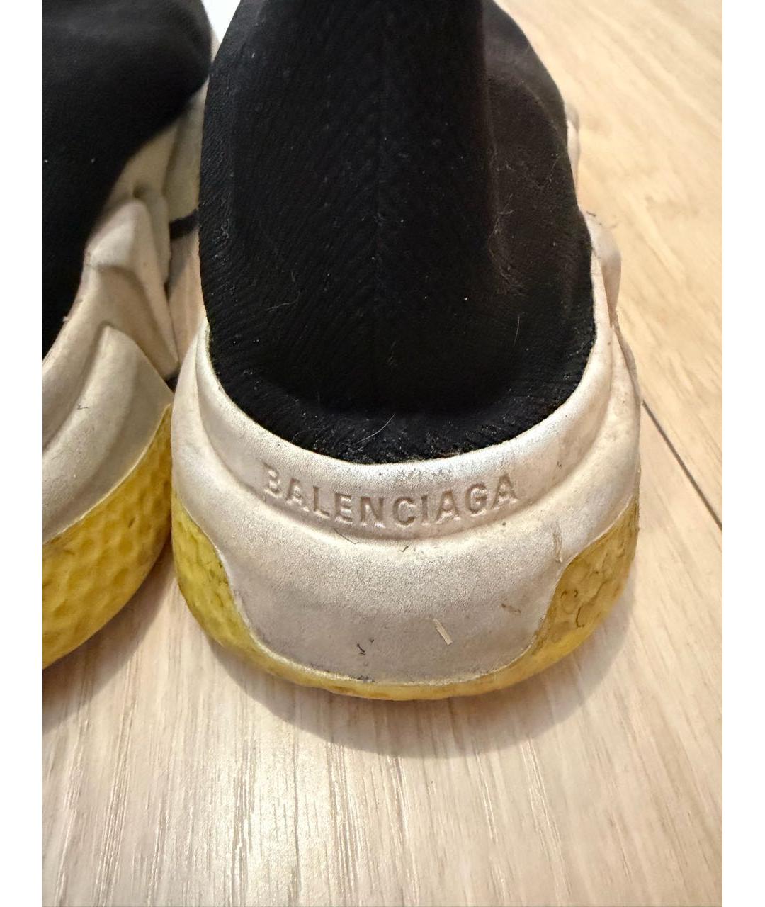 BALENCIAGA Черные текстильные высокие кроссовки / кеды, фото 6