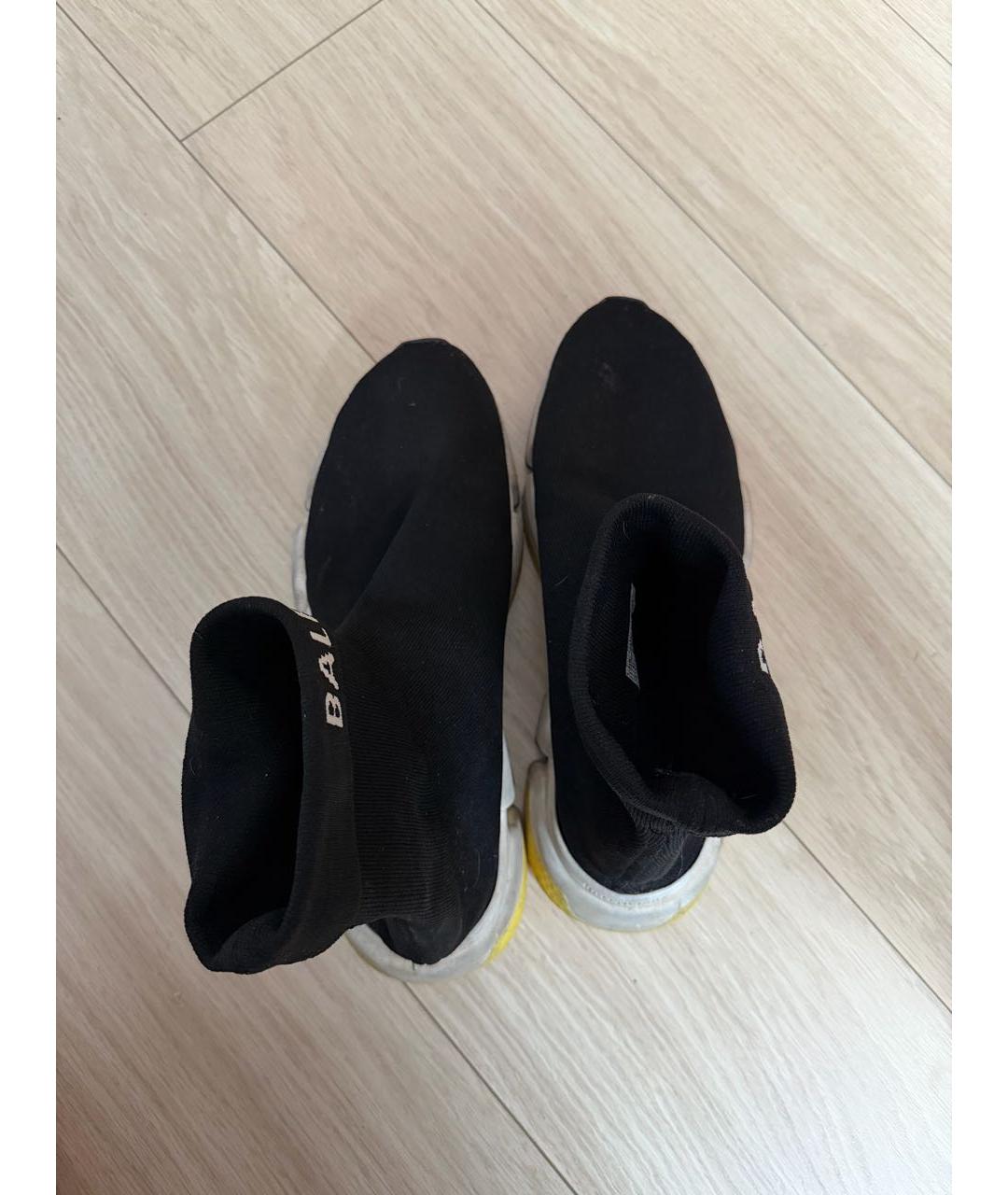 BALENCIAGA Черные текстильные высокие кроссовки / кеды, фото 3