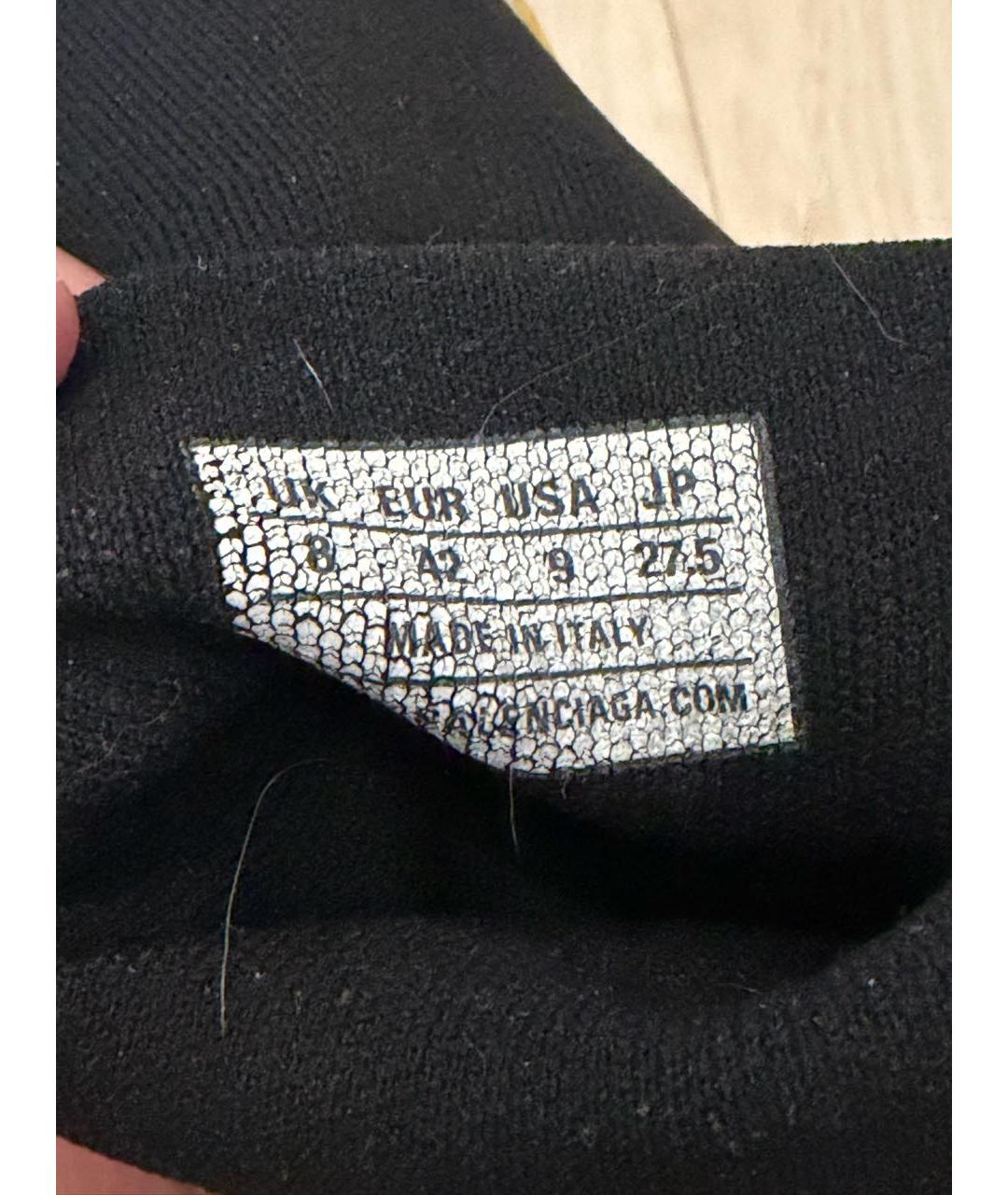 BALENCIAGA Черные текстильные высокие кроссовки / кеды, фото 8