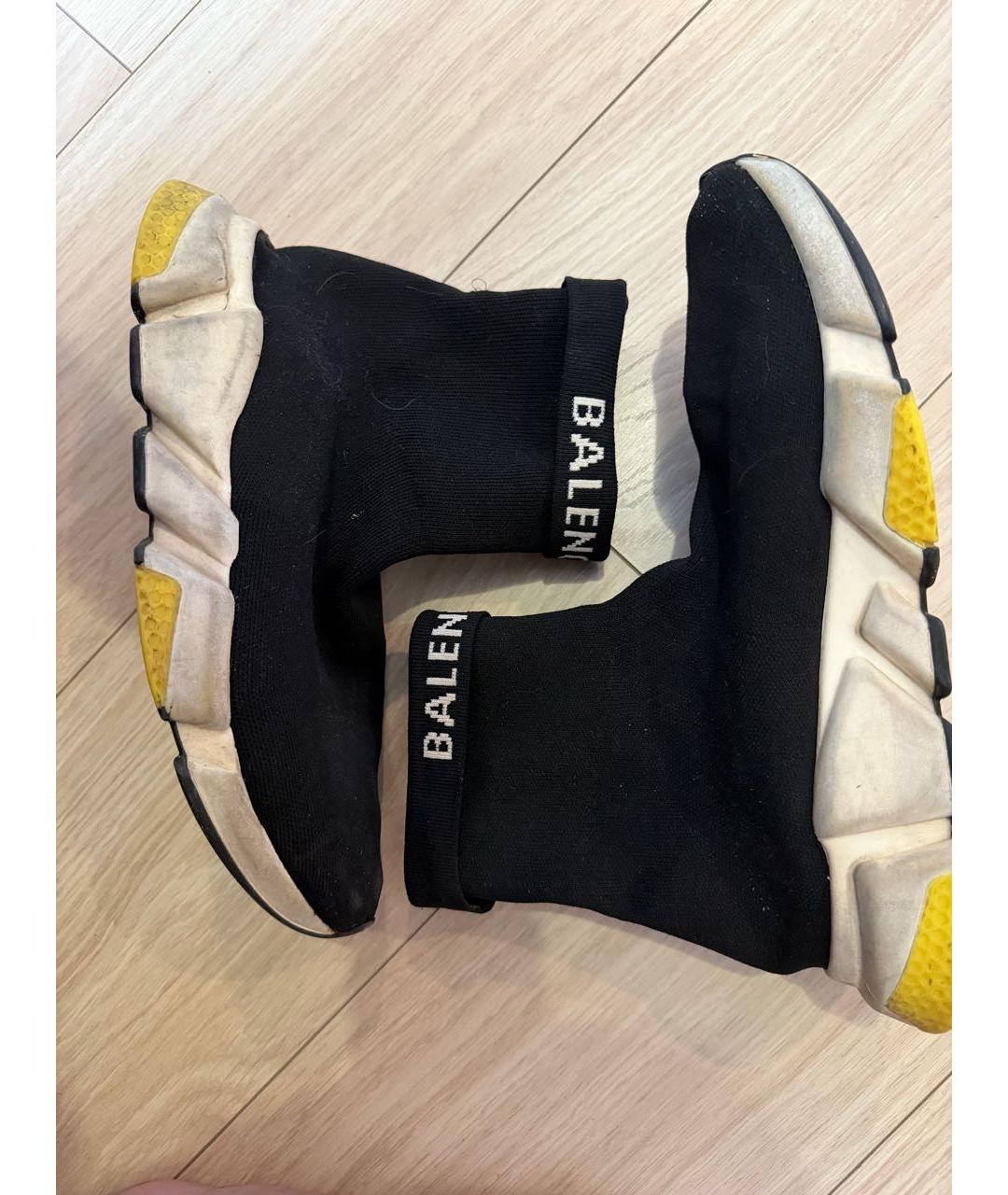 BALENCIAGA Черные текстильные высокие кроссовки / кеды, фото 9