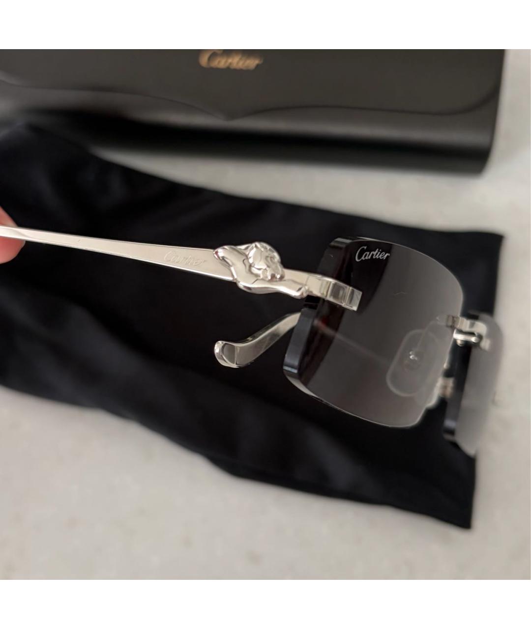 CARTIER Серые металлические солнцезащитные очки, фото 2