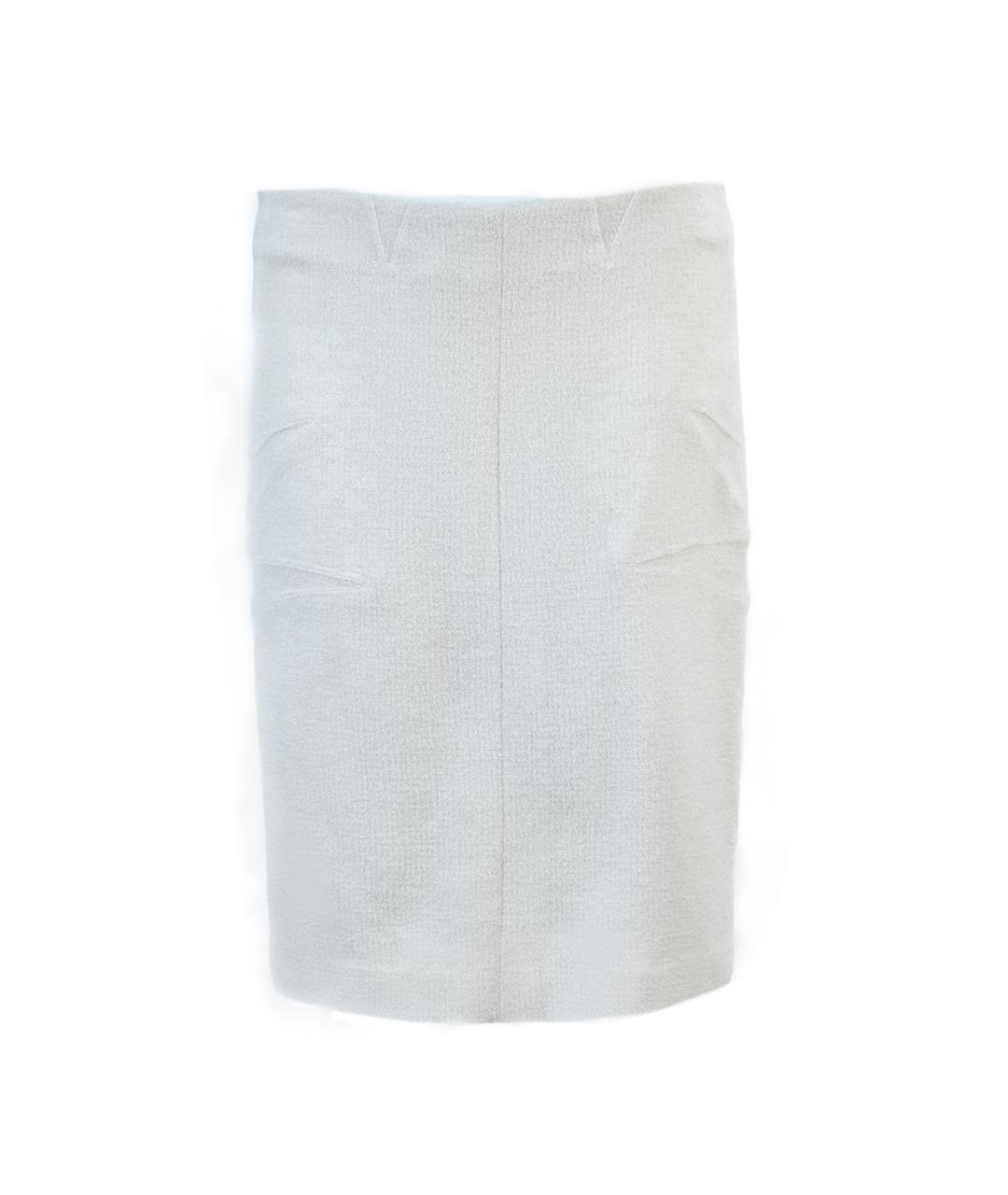 CHRISTIAN DIOR Белая шерстяная юбка миди, фото 1