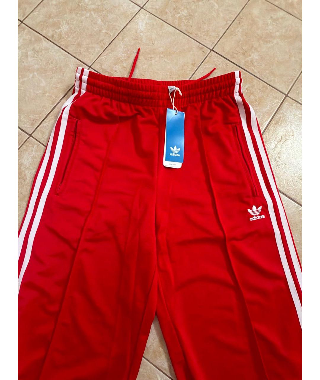 ADIDAS Красные полиэстеровые спортивные брюки и шорты, фото 3