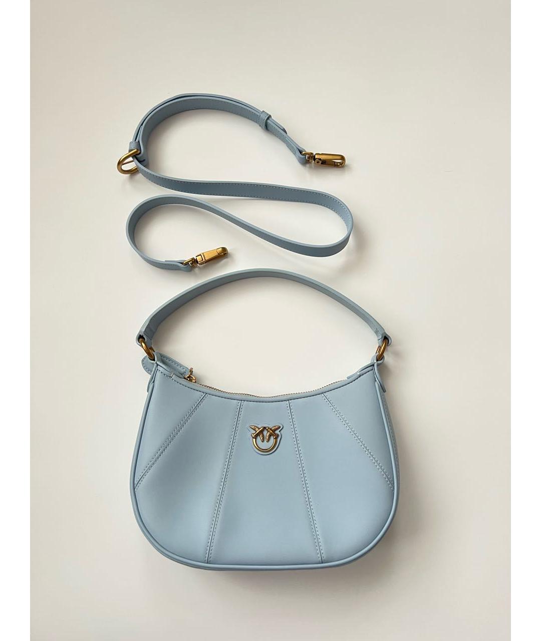 PINKO Голубая кожаная сумка через плечо, фото 6