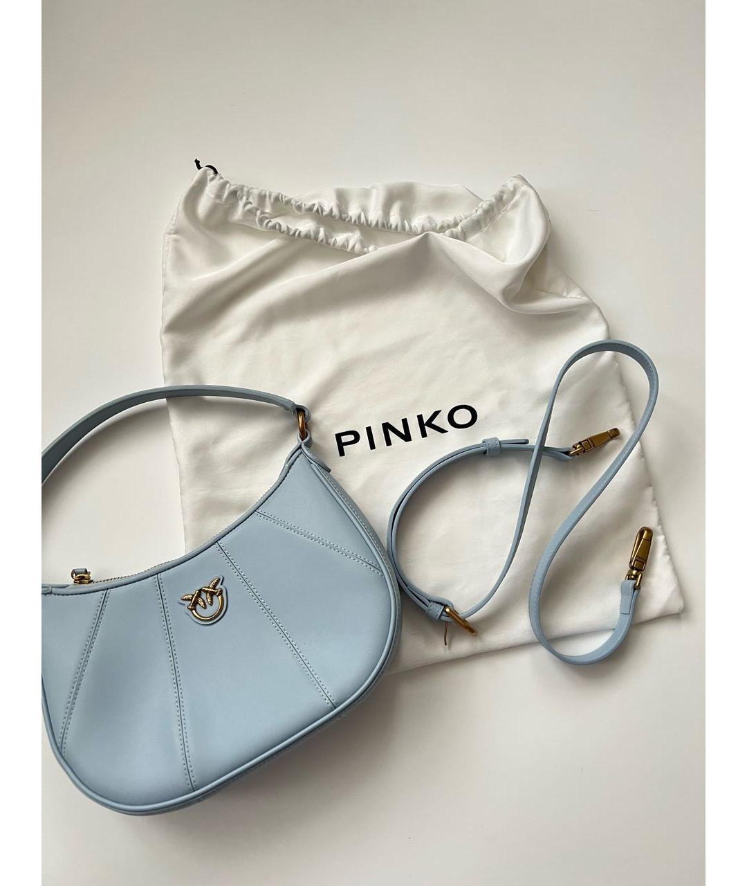 PINKO Голубая кожаная сумка через плечо, фото 5