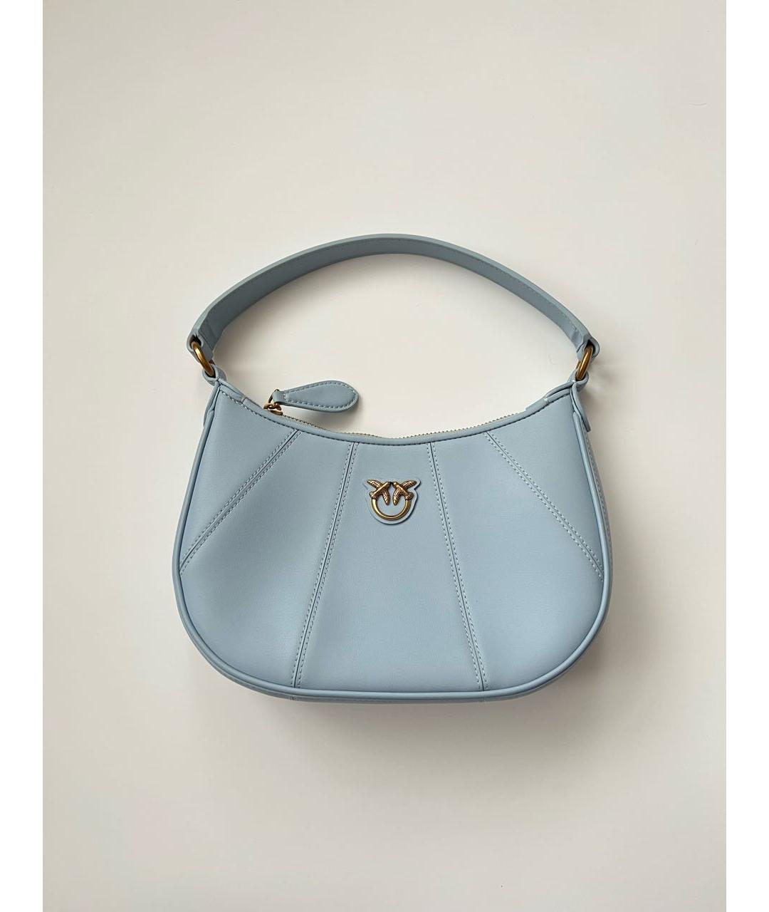PINKO Голубая кожаная сумка через плечо, фото 7
