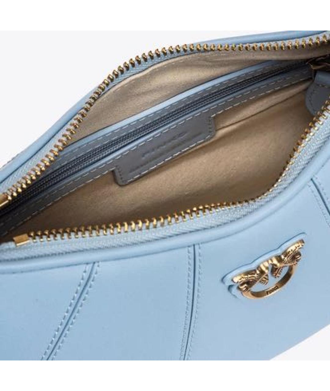PINKO Голубая кожаная сумка через плечо, фото 4