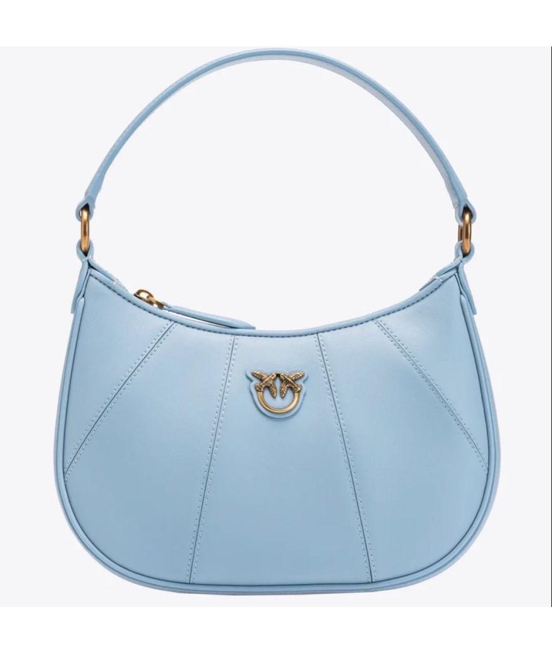PINKO Голубая кожаная сумка через плечо, фото 9