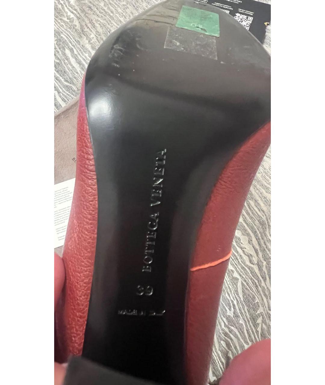 BOTTEGA VENETA Бордовые кожаные туфли, фото 6