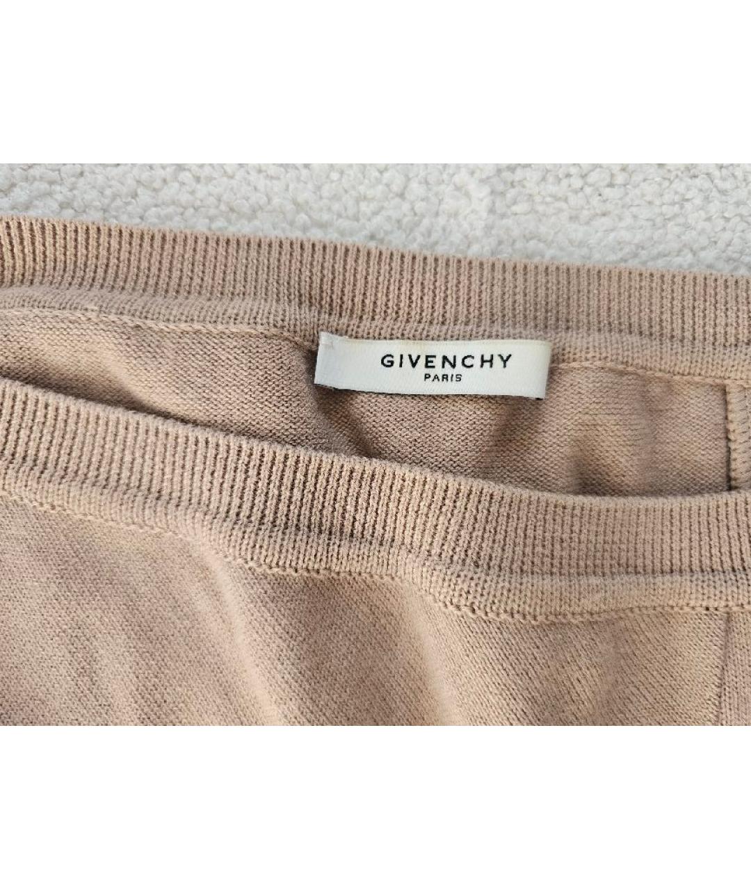 GIVENCHY Бежевый шерстяной джемпер / свитер, фото 3