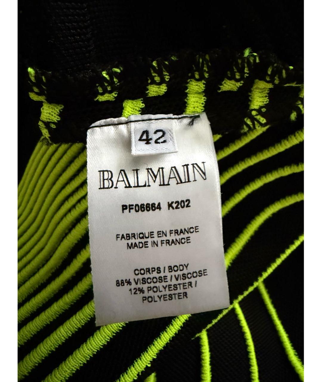 BALMAIN Зеленые вискозное коктейльное платье, фото 3