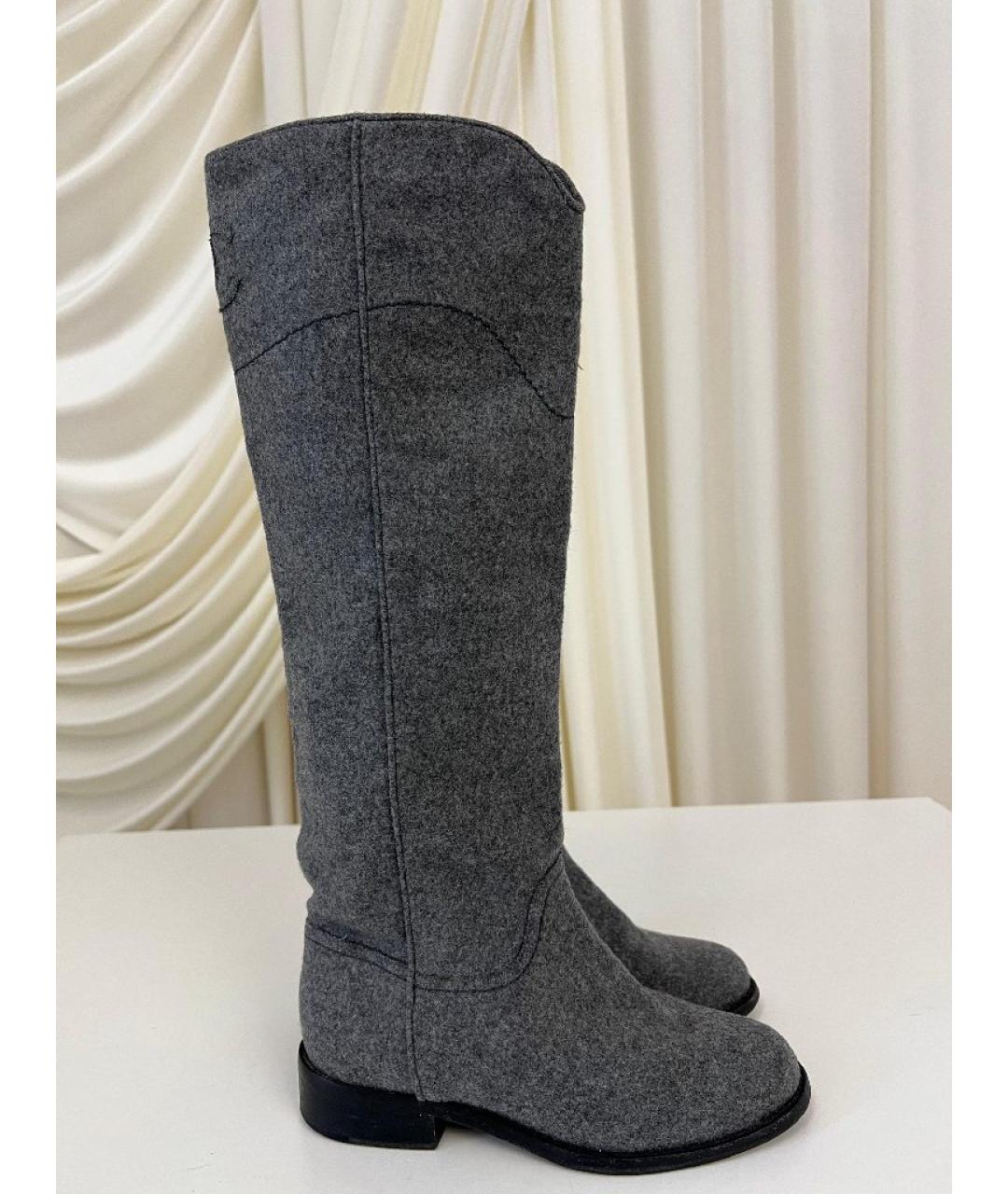 CHANEL Серые сапоги, фото 8