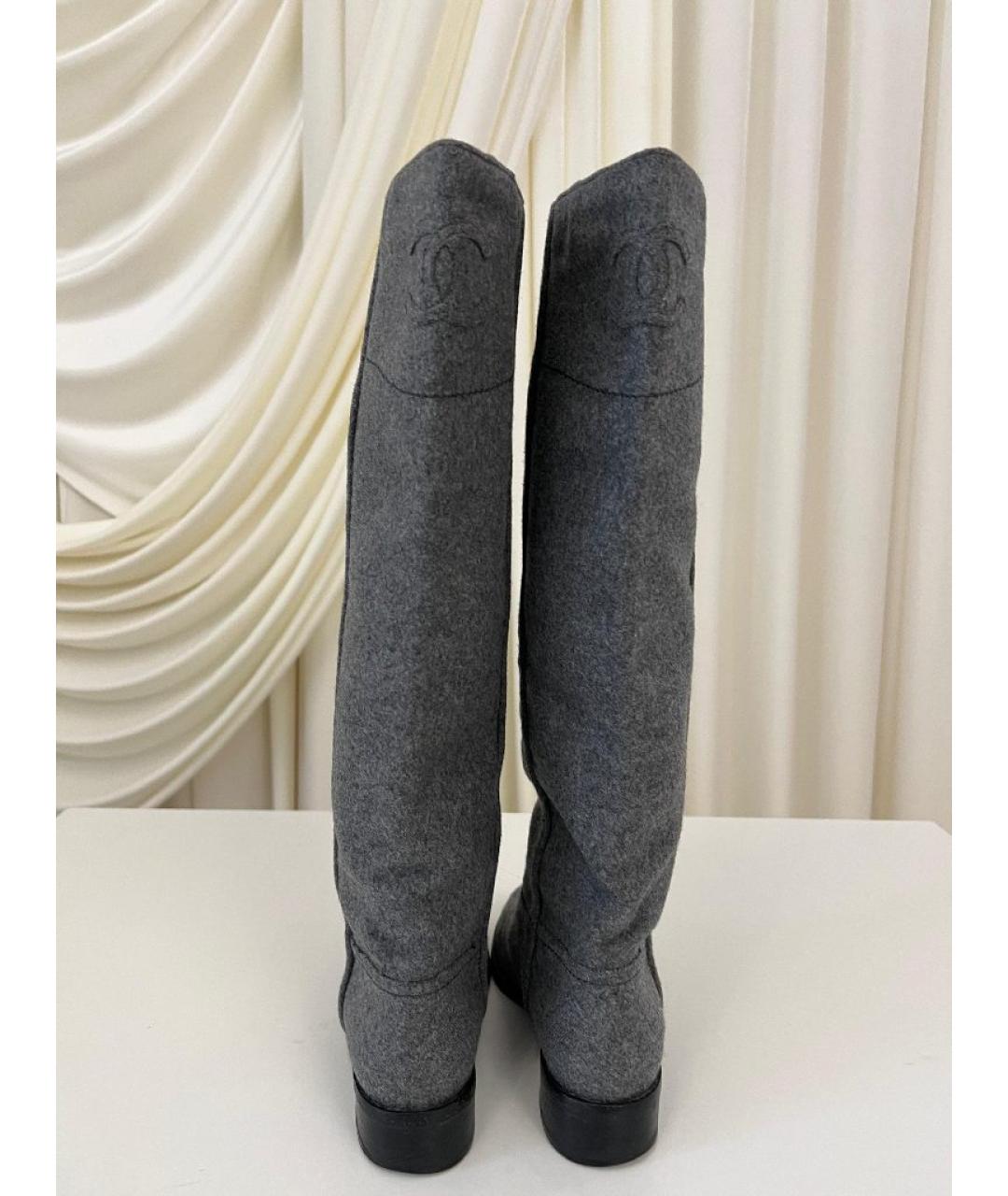 CHANEL Серые сапоги, фото 4