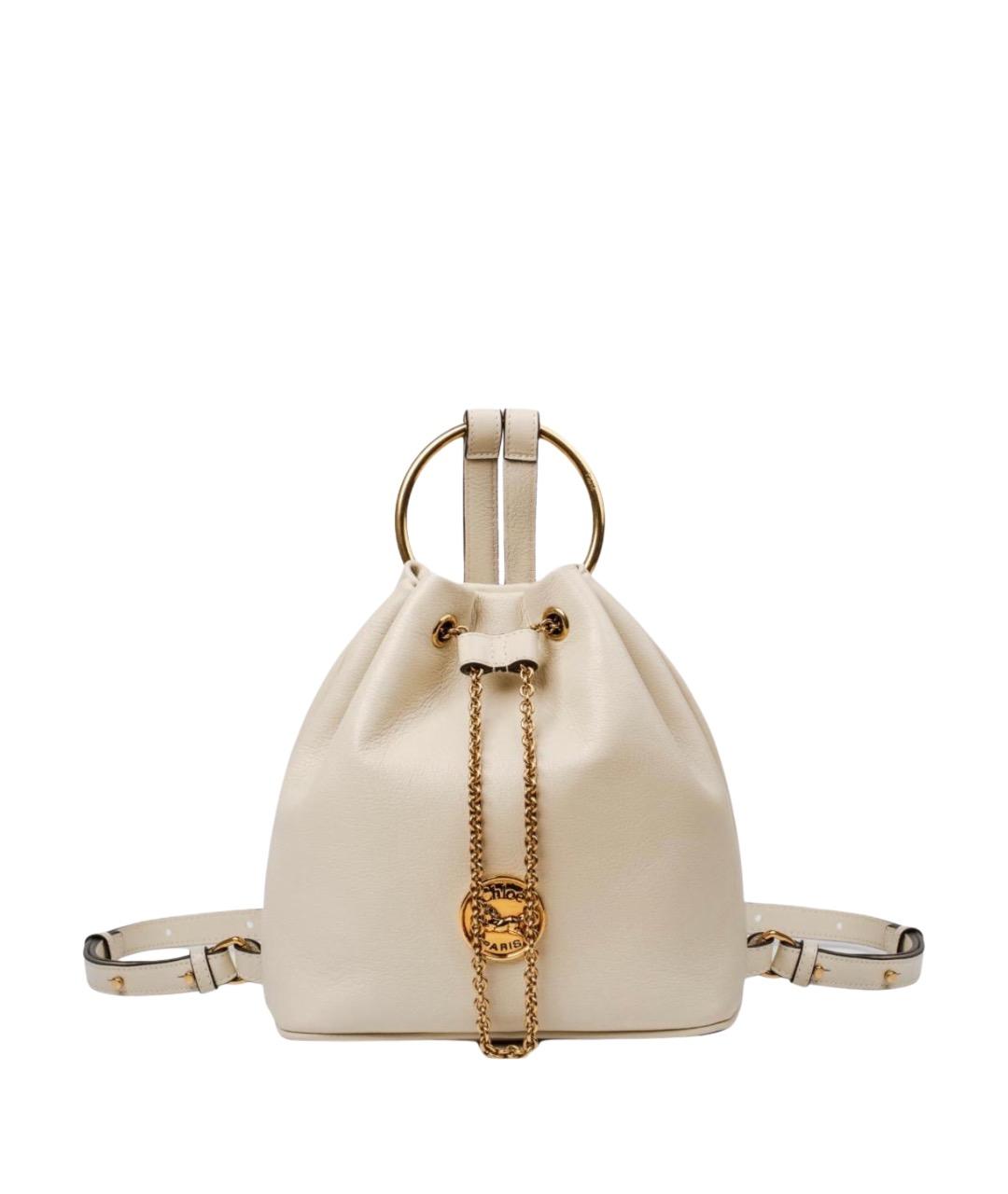 CHLOE Бежевый кожаный рюкзак, фото 1