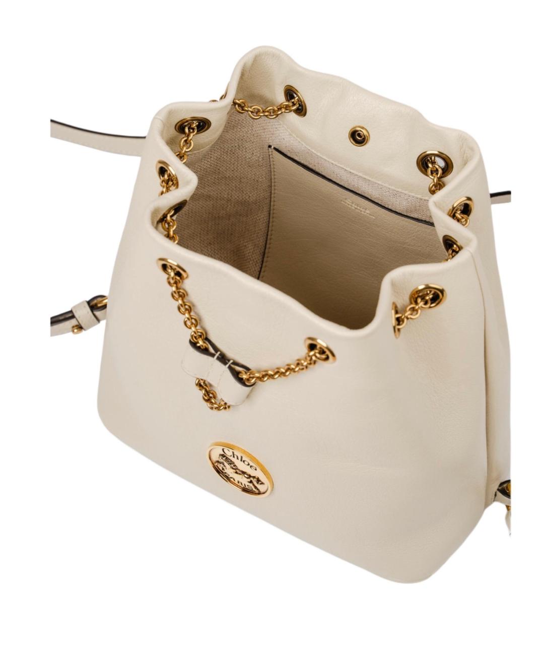 CHLOE Бежевый кожаный рюкзак, фото 4