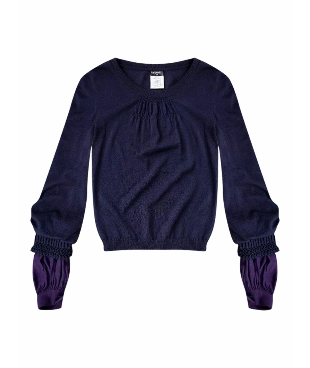 CHANEL Темно-синий шерстяной джемпер / свитер, фото 1