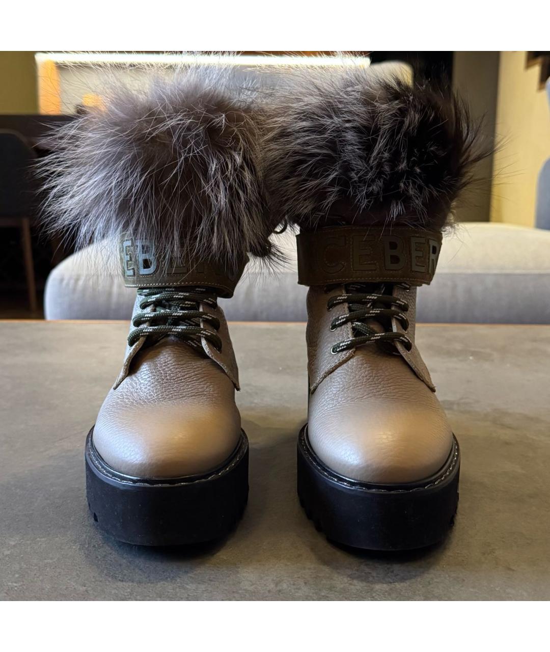 ICEBERG Хаки кожаные ботинки, фото 3