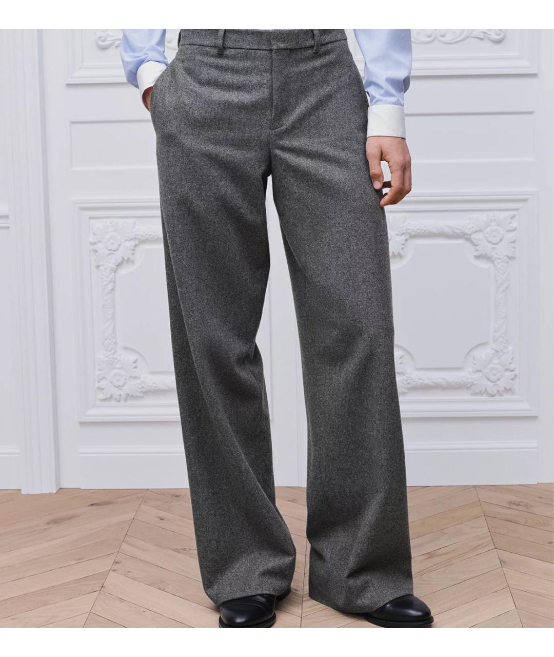 CHRISTIAN DIOR Антрацитовые шерстяные классические брюки, фото 2