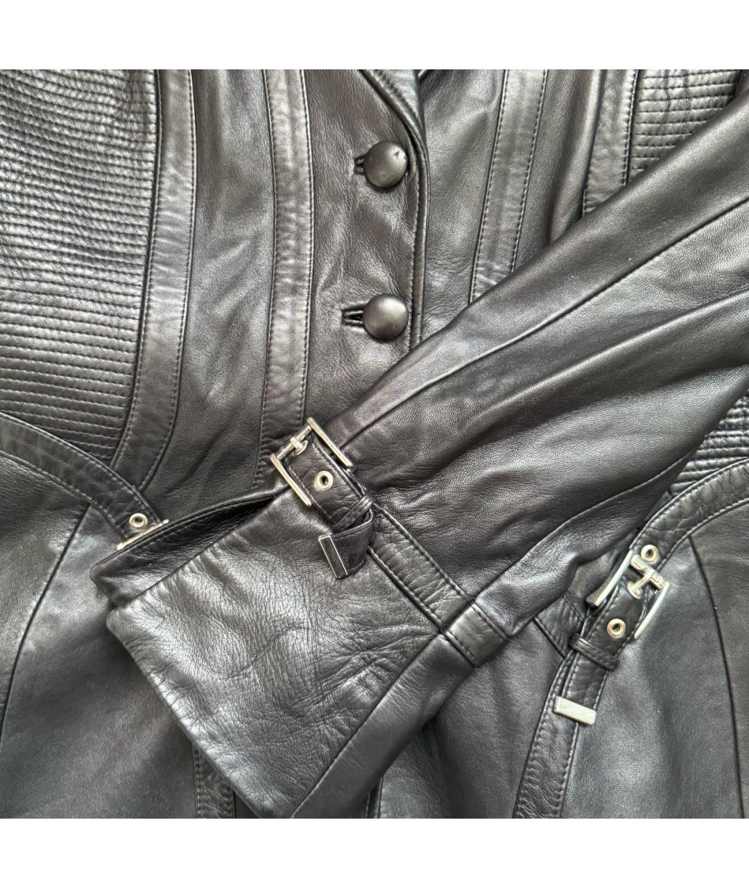 ESCADA Черный кожаный жакет/пиджак, фото 4