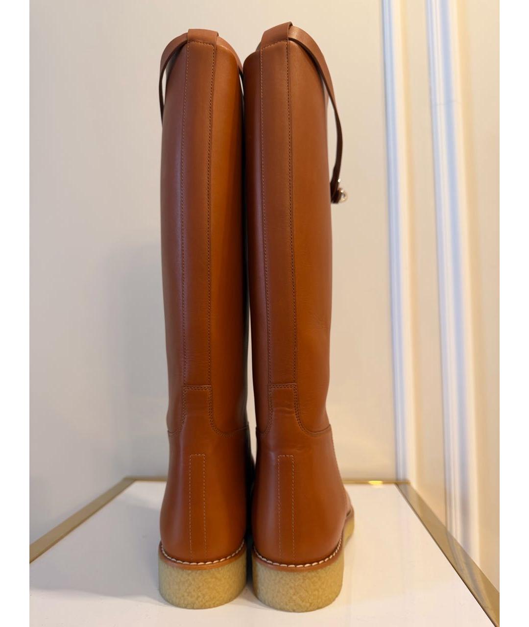HERMES Коричневые кожаные сапоги, фото 4