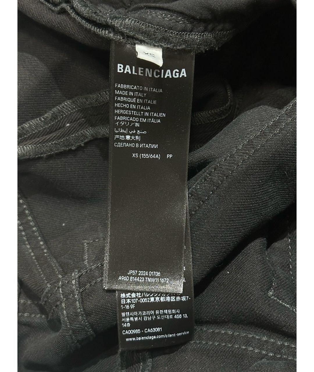 BALENCIAGA Черные хлопковые джинсы клеш, фото 4