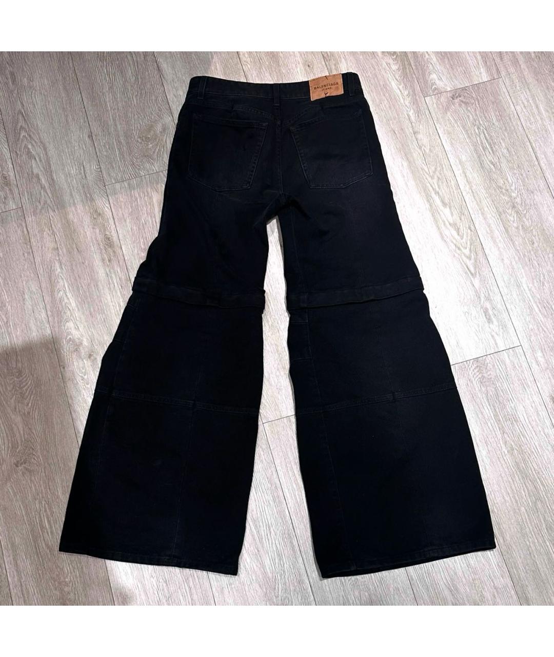 BALENCIAGA Черные хлопковые джинсы клеш, фото 2
