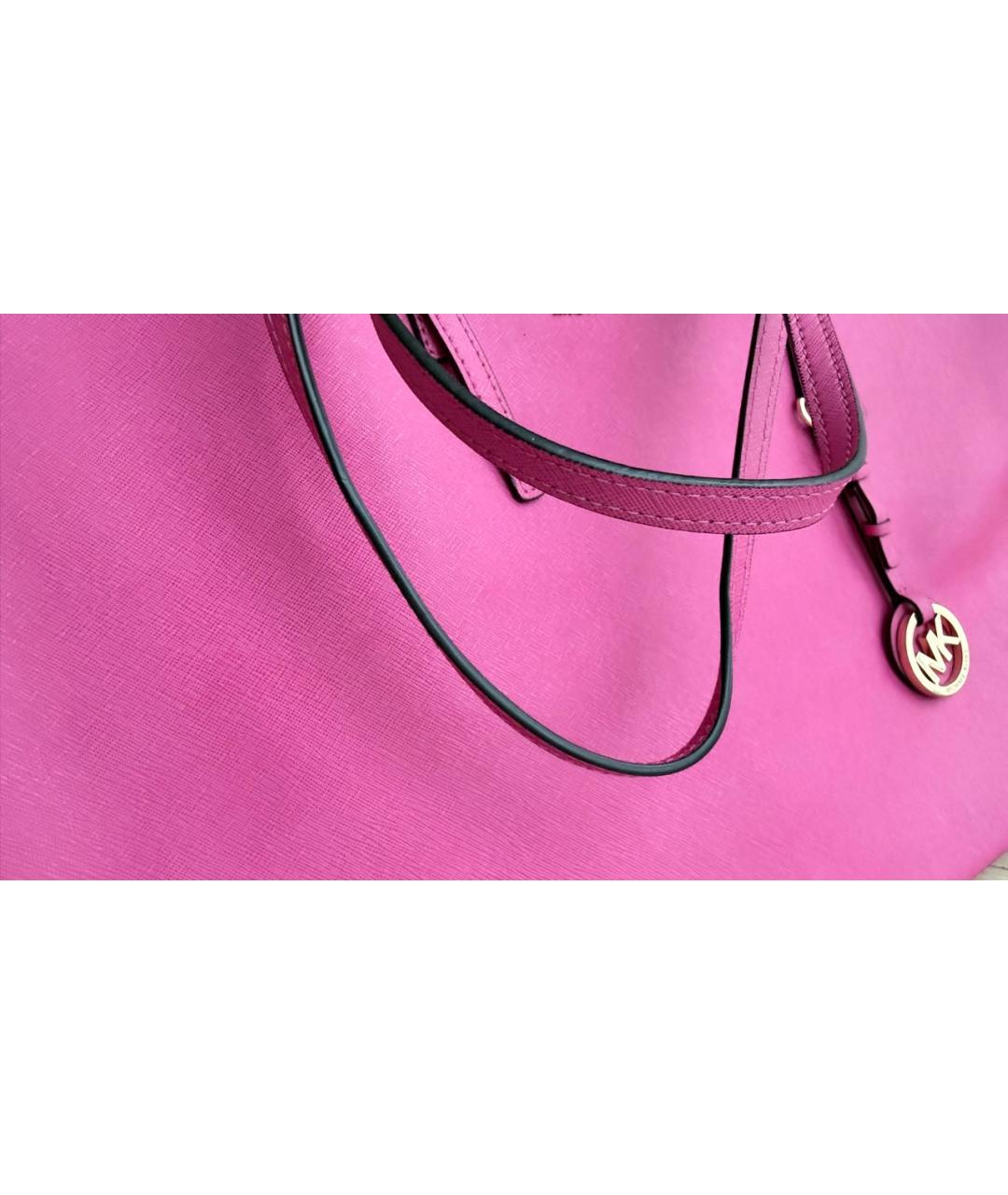 MICHAEL KORS Розовая сумка тоут, фото 6