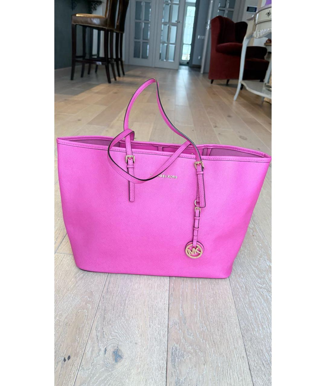 MICHAEL KORS Розовая сумка тоут, фото 2