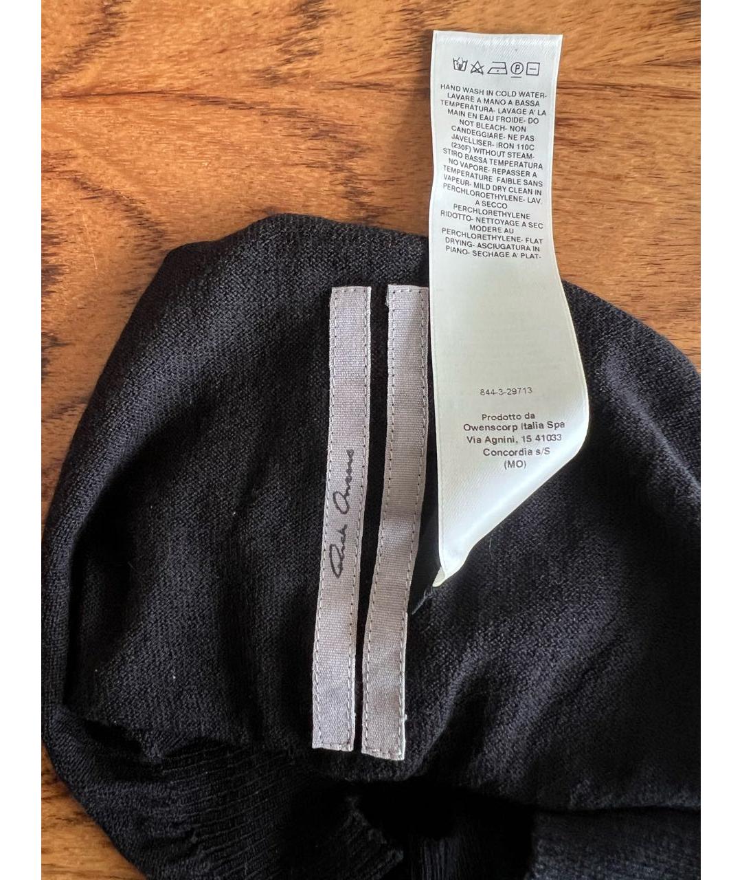 RICK OWENS Черная шерстяная шапка, фото 3