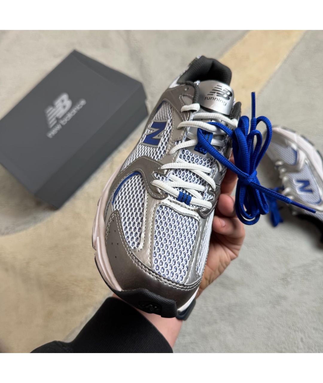 NEW BALANCE Серебряные текстильные низкие кроссовки / кеды, фото 7