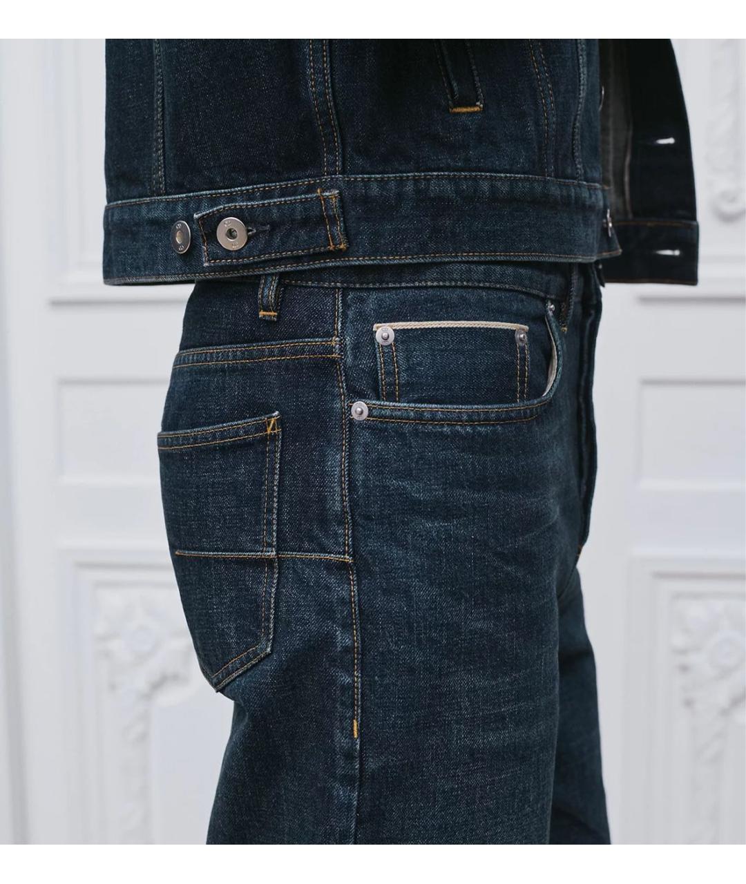 CHRISTIAN DIOR Темно-синие хлопковые прямые джинсы, фото 4