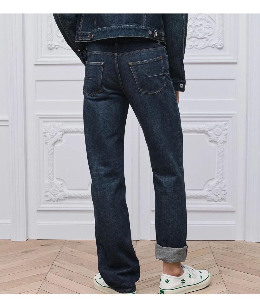 CHRISTIAN DIOR Темно-синие хлопковые прямые джинсы, фото 3