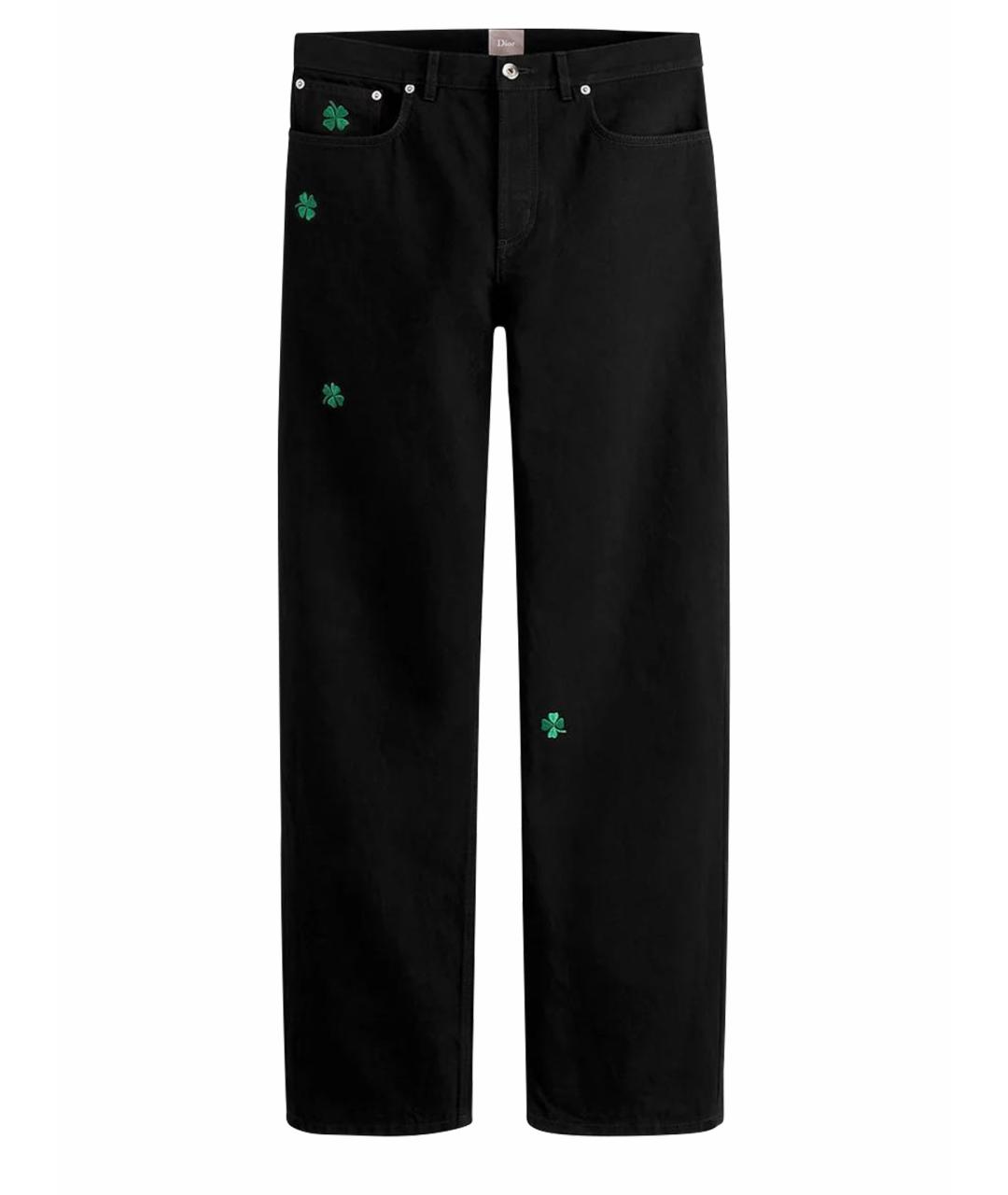 CHRISTIAN DIOR Черные хлопковые прямые джинсы, фото 1