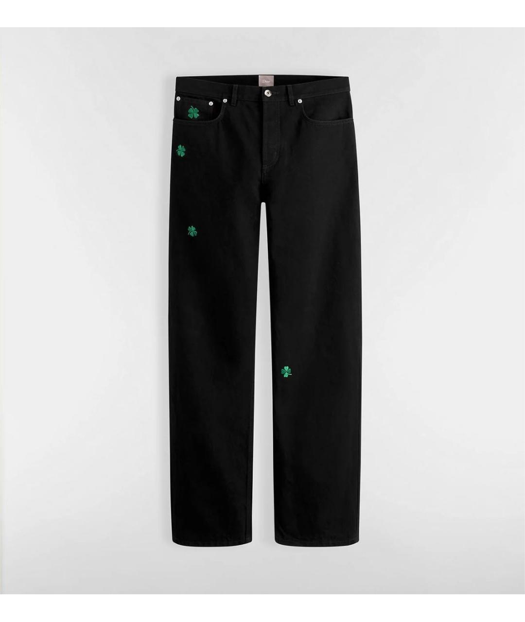 CHRISTIAN DIOR Черные хлопковые прямые джинсы, фото 5