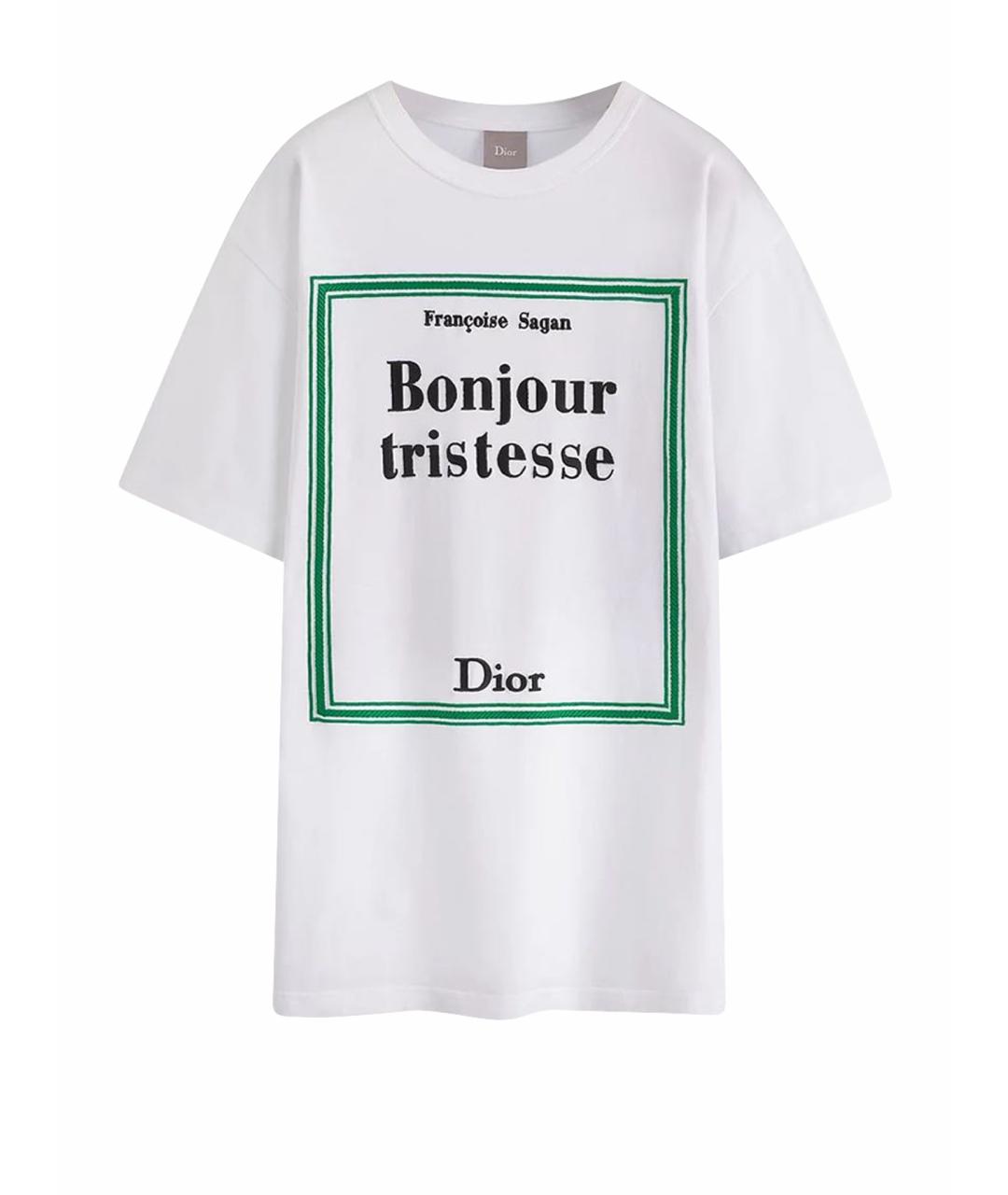 CHRISTIAN DIOR Белая хлопковая футболка, фото 1