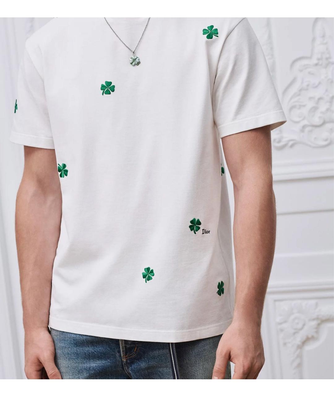 CHRISTIAN DIOR Белая хлопковая футболка, фото 2
