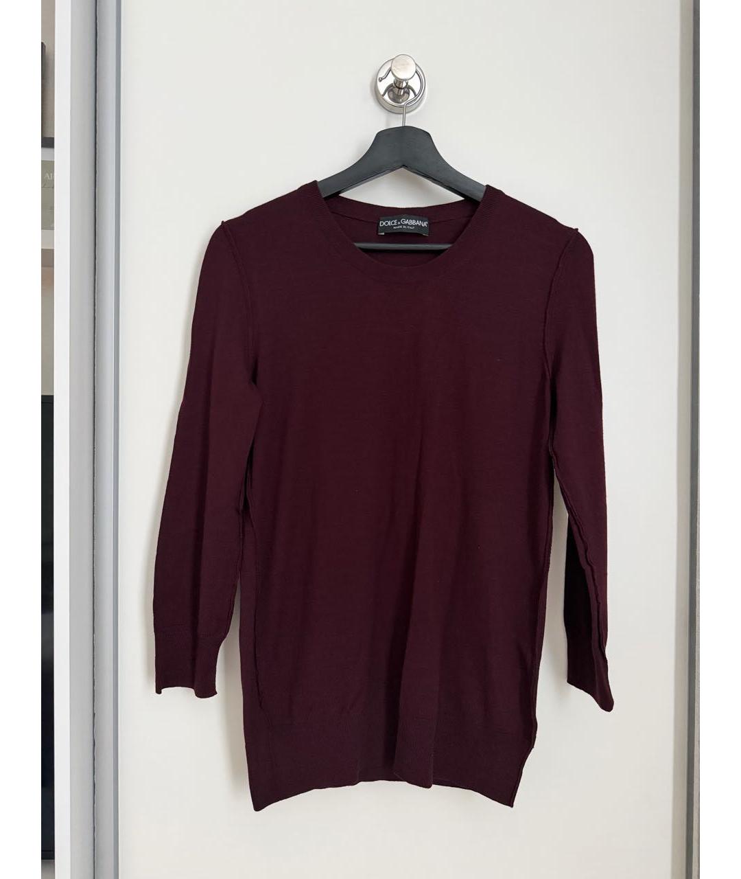 DOLCE&GABBANA Бордовый шерстяной джемпер / свитер, фото 6