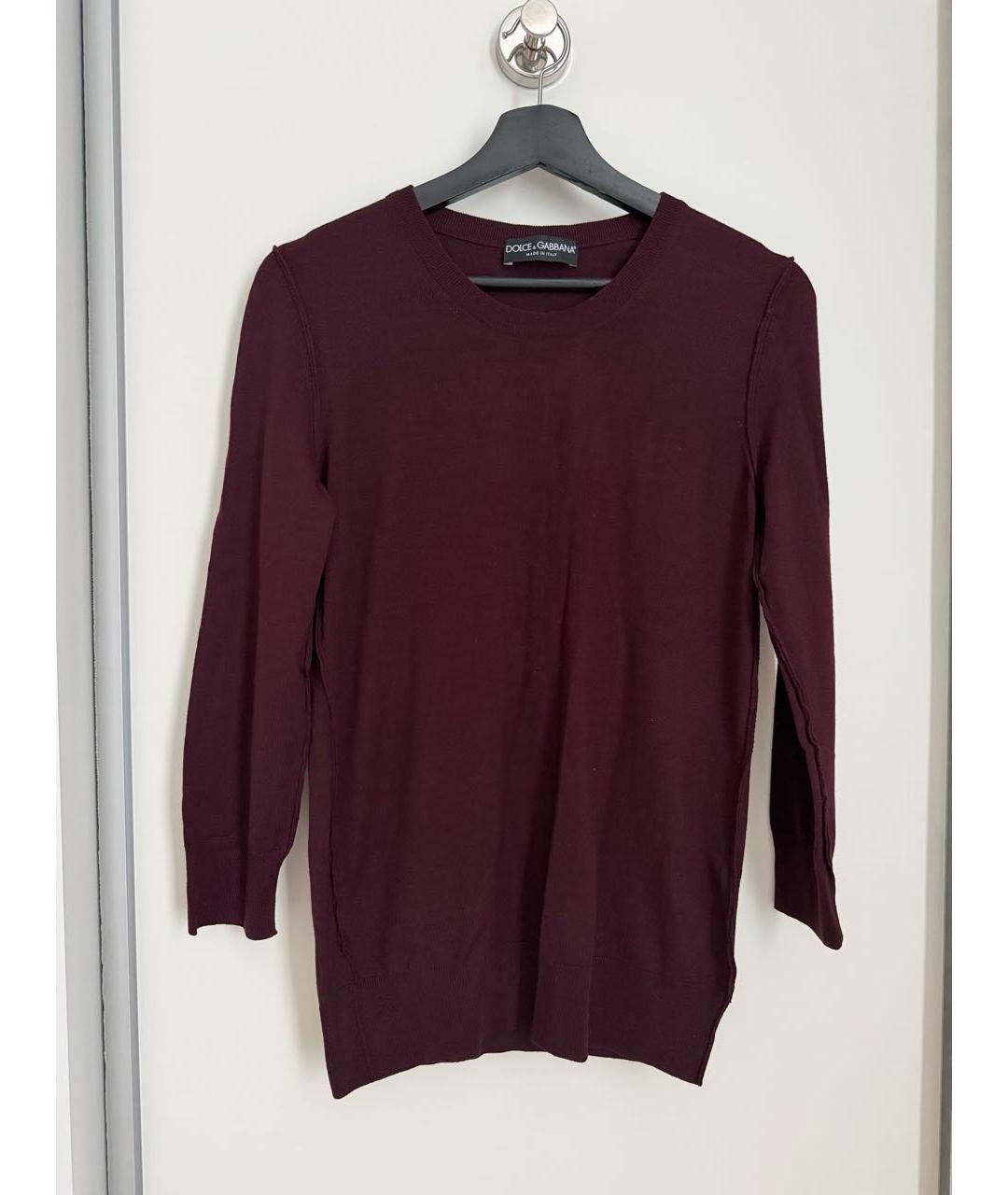 DOLCE&GABBANA Бордовый шерстяной джемпер / свитер, фото 2