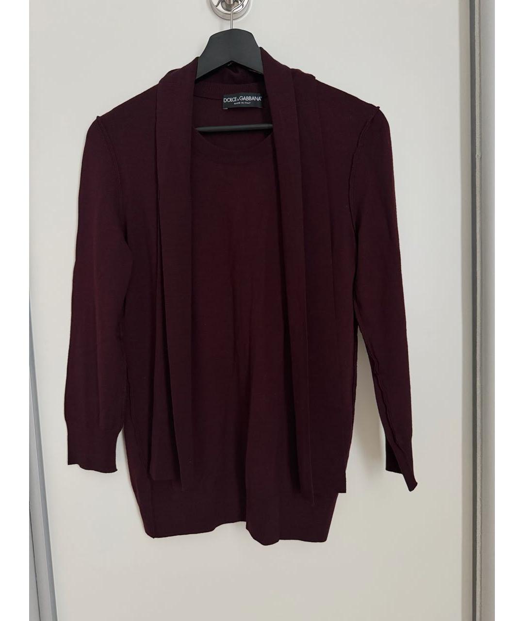 DOLCE&GABBANA Бордовый шерстяной джемпер / свитер, фото 3