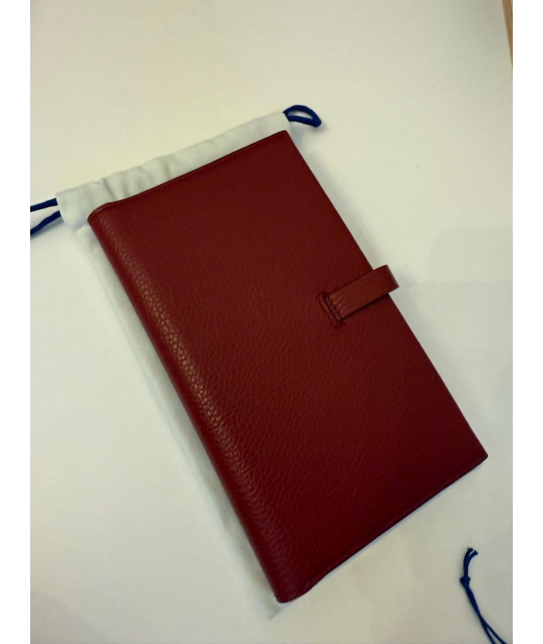 BURBERRY Бордовый кожаный кошелек, фото 7